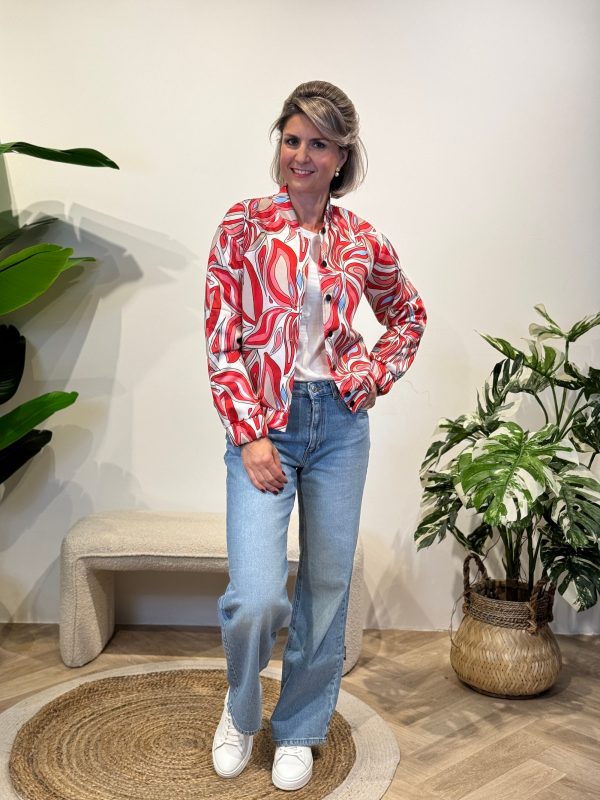 Bomberjasje Kate print rood - Afbeelding 2