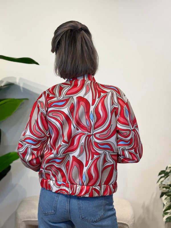 Bomberjasje Kate print rood - Afbeelding 4