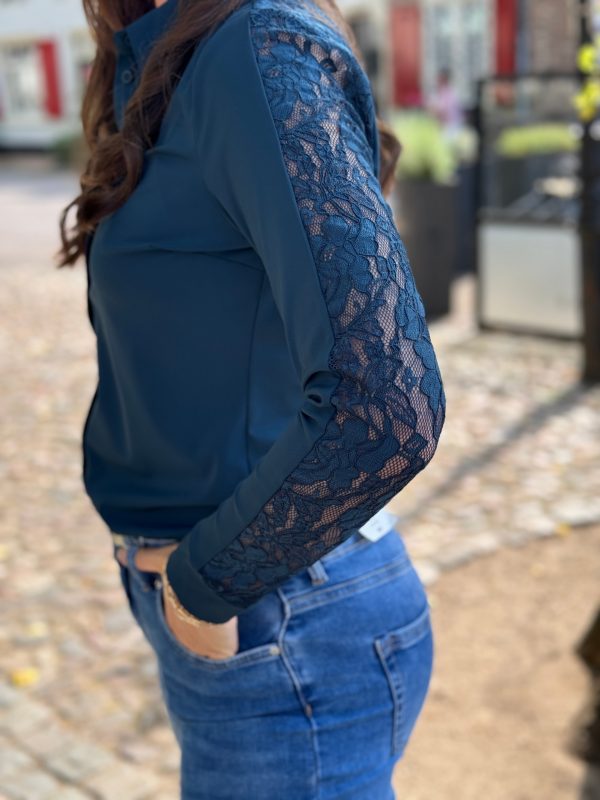 Travelstof blouse Fiene shaded green - Afbeelding 4