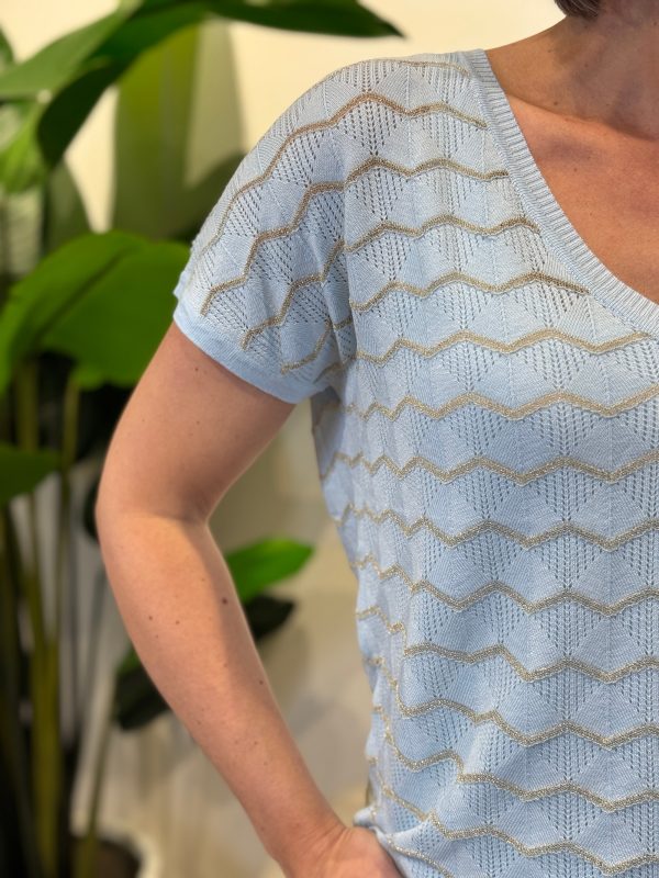 Shirtje Zigzag blauw - Afbeelding 2