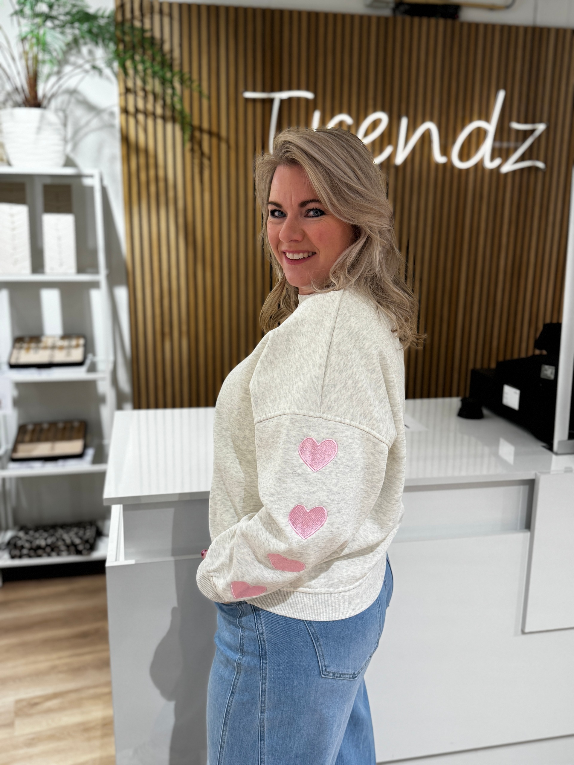 Sweater hearts grijs - Afbeelding 3