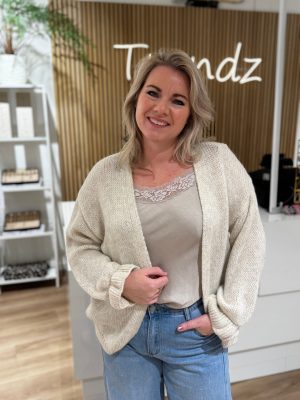 Gebreid vestje Sarah beige