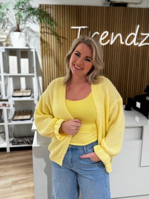 Gebreid vestje Sarah geel