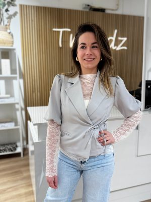 Blazerjasje Mae lichtgrijs