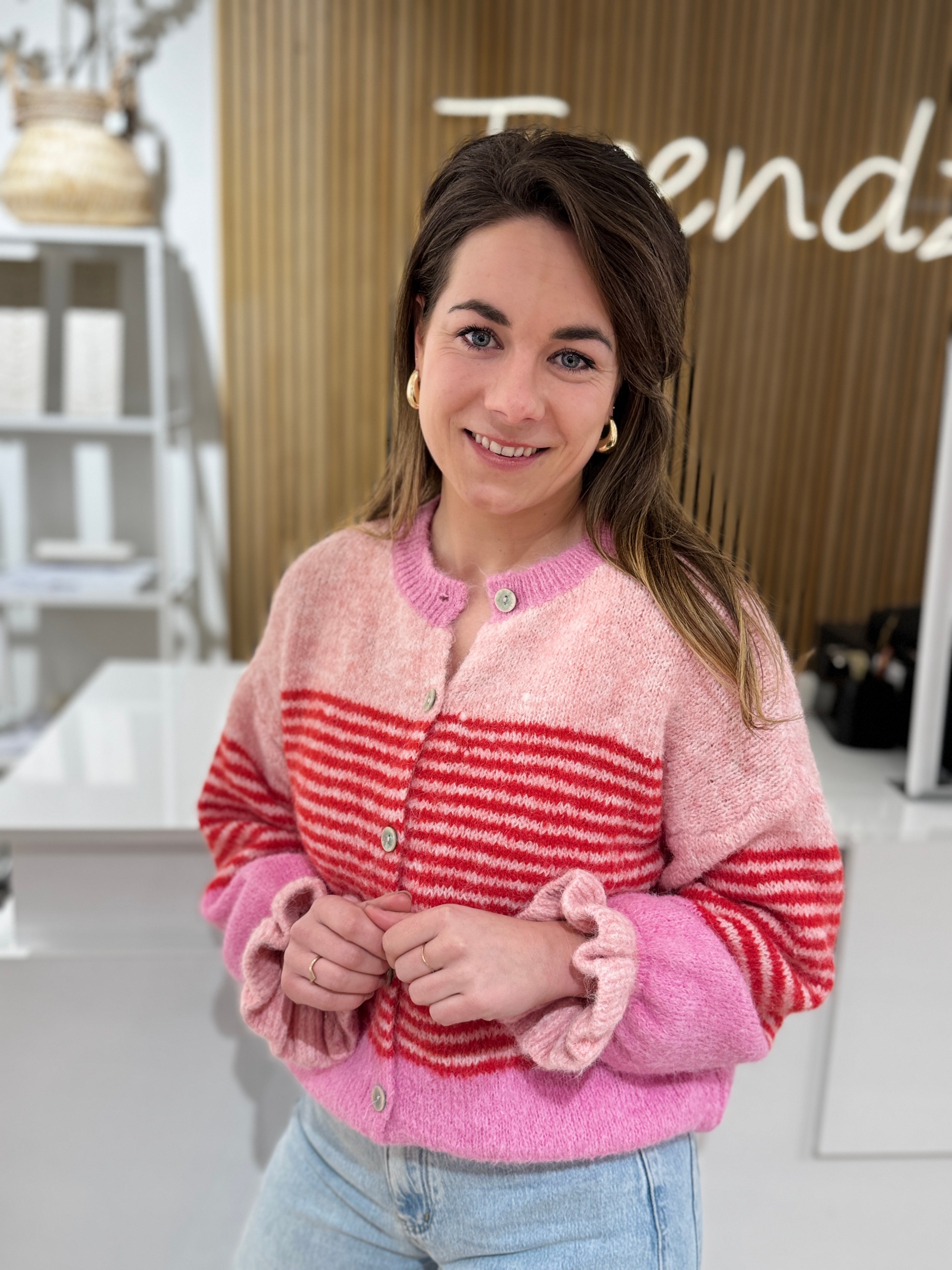 Vestje Daphne roze/rood