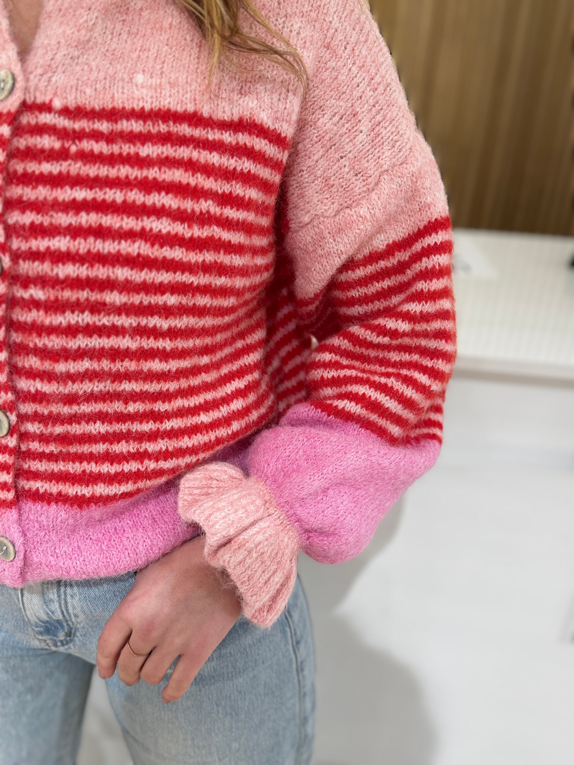 Vestje Daphne roze/rood - Afbeelding 4