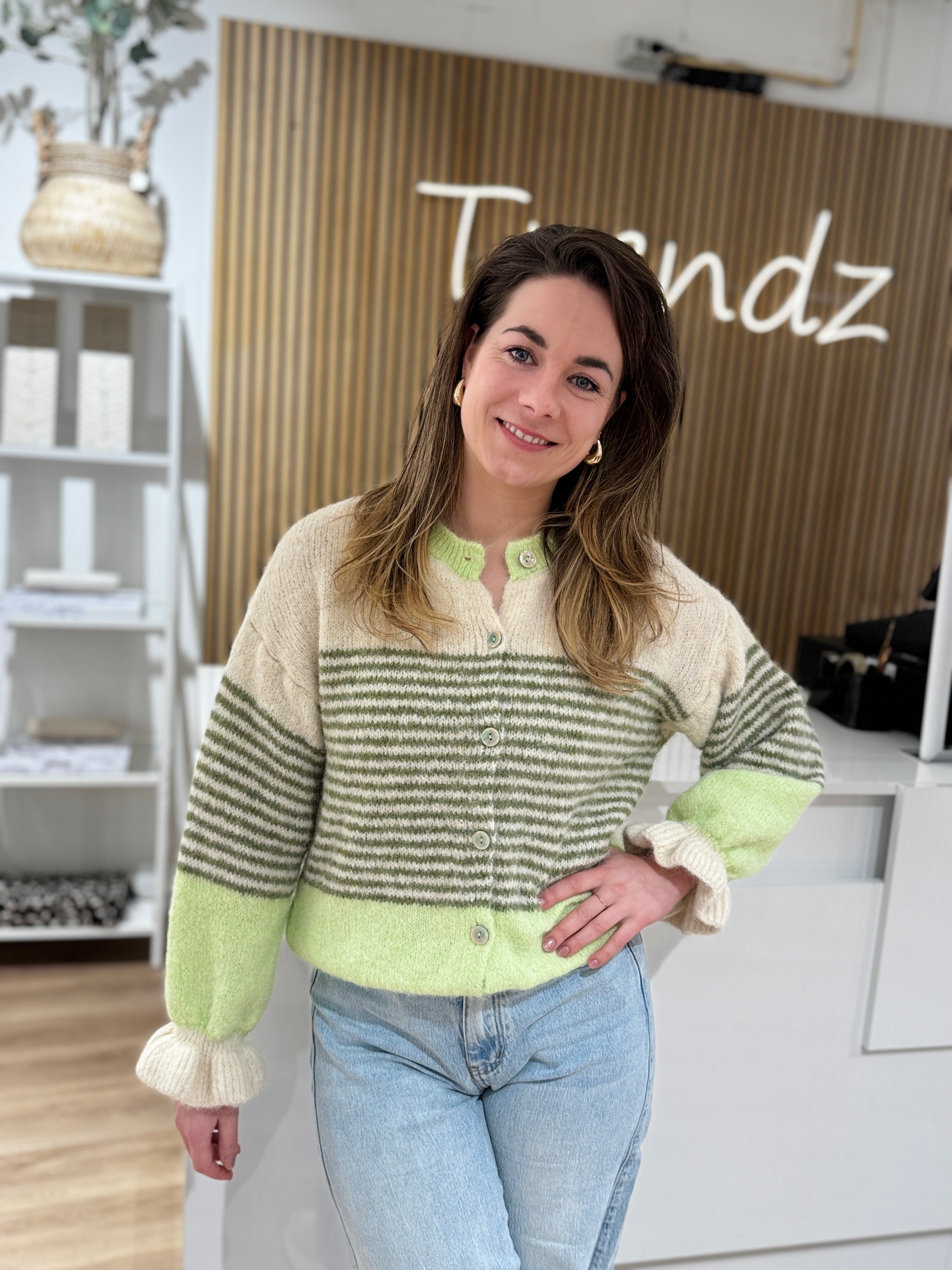 Vestje Daphne mint/groen