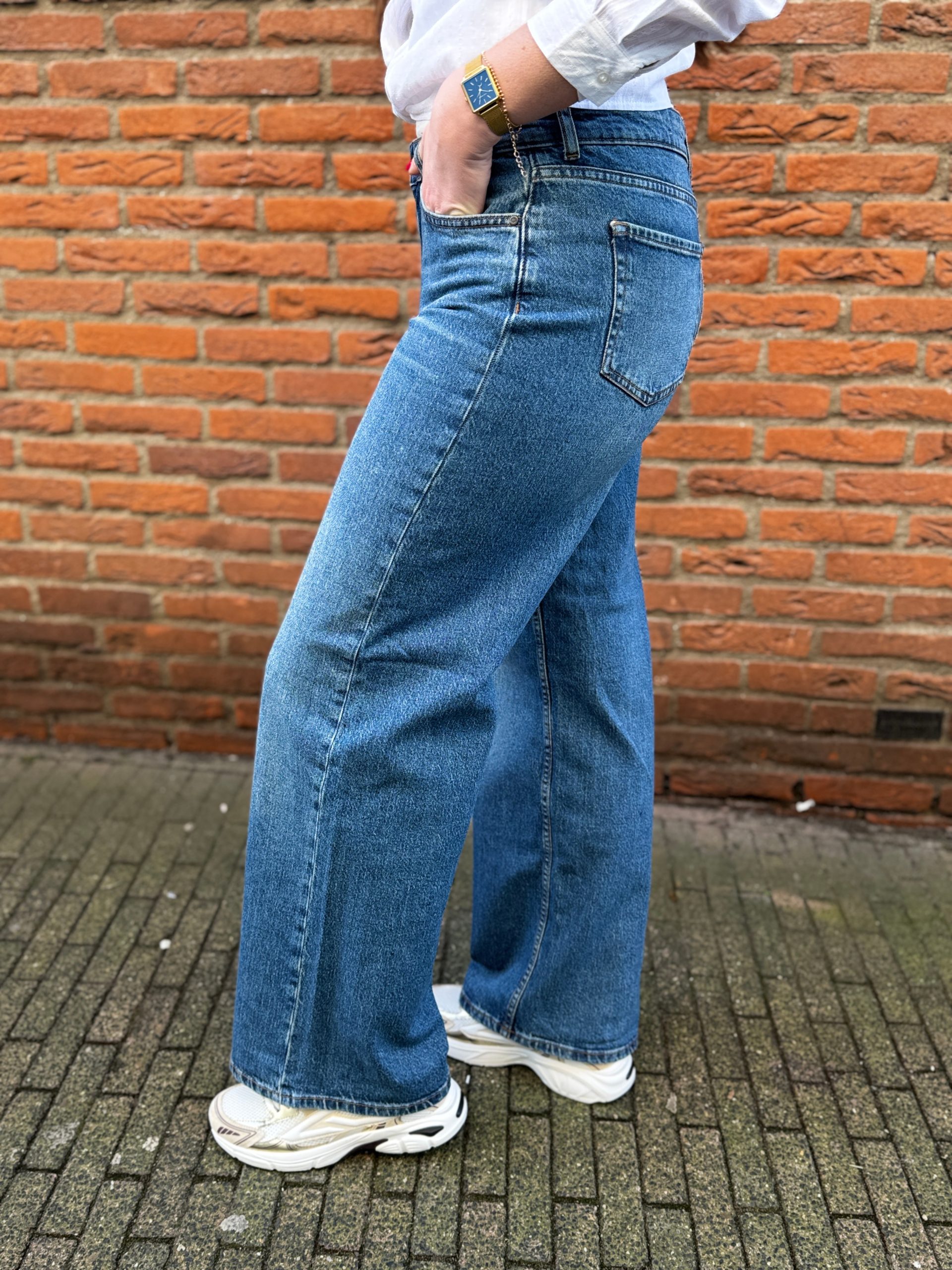 Wide jeans Robin medium blue lengte 32 - Afbeelding 3