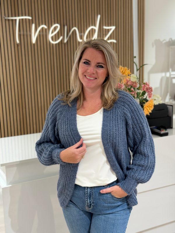 Gebreid vestje Lindsay jeansblauw