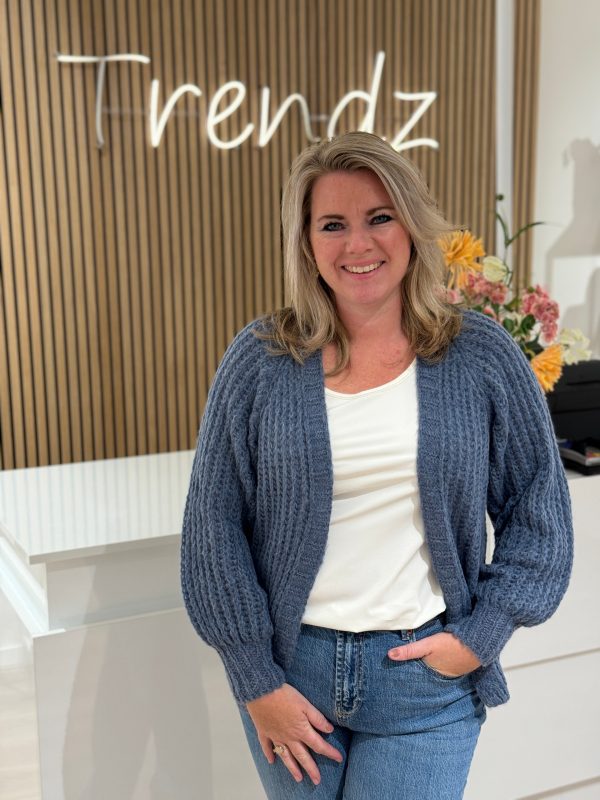 Gebreid vestje Lindsay jeansblauw - Afbeelding 3