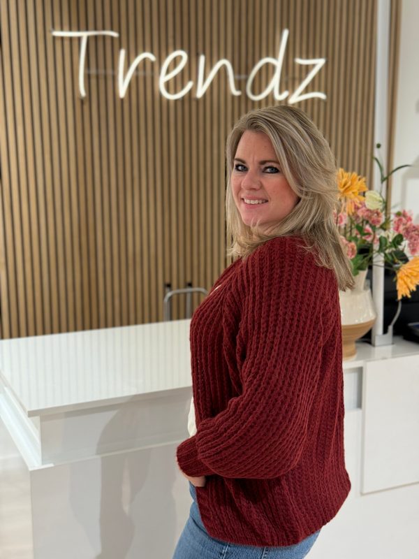 Gebreid vestje Lindsay bordeaux - Afbeelding 7