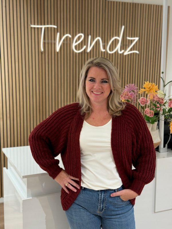Gebreid vestje Lindsay bordeaux - Afbeelding 8