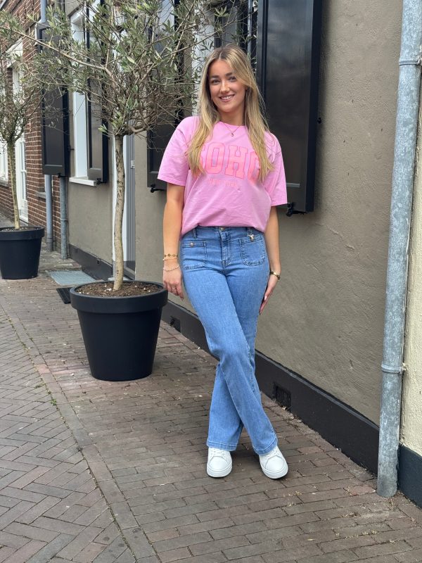 Wide flared jeans Dina light blue - Afbeelding 2