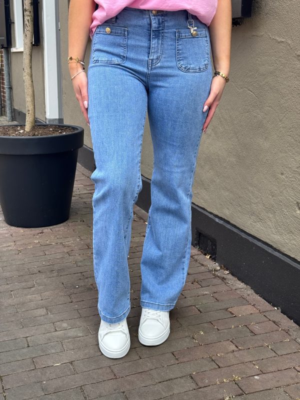 Wide flared jeans Dina light blue - Afbeelding 6