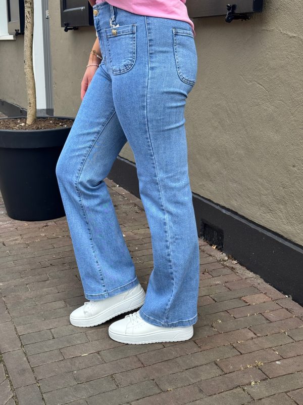 Wide flared jeans Dina light blue - Afbeelding 3