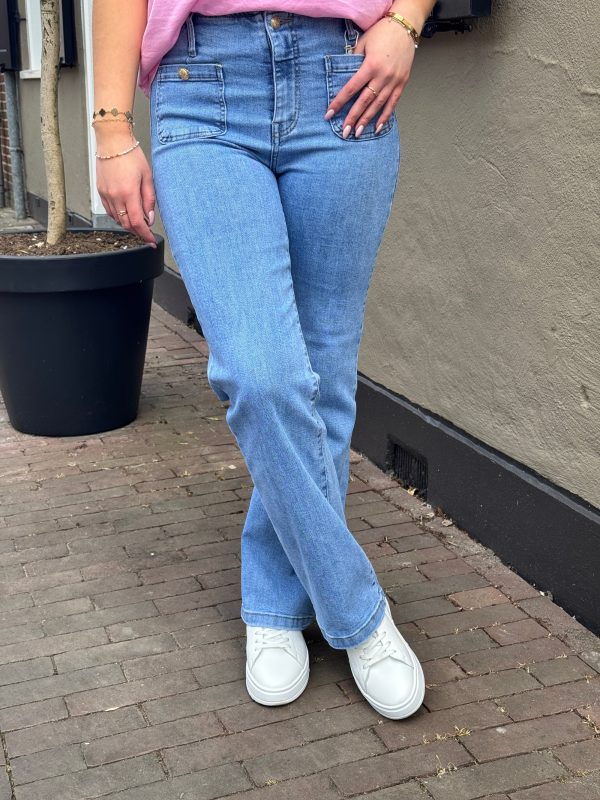 Wide flared jeans Dina light blue - Afbeelding 4