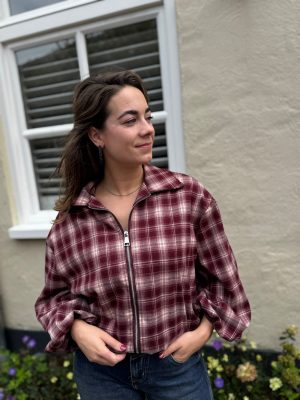 Bomberjasje Lieke bordeaux geruit
