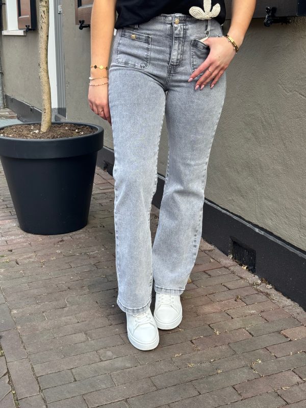 Wide flared jeans Dina grey