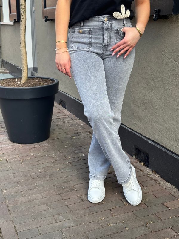Wide flared jeans Dina grey - Afbeelding 5