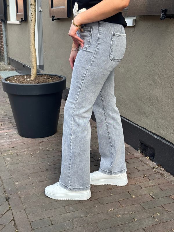 Wide flared jeans Dina grey - Afbeelding 3