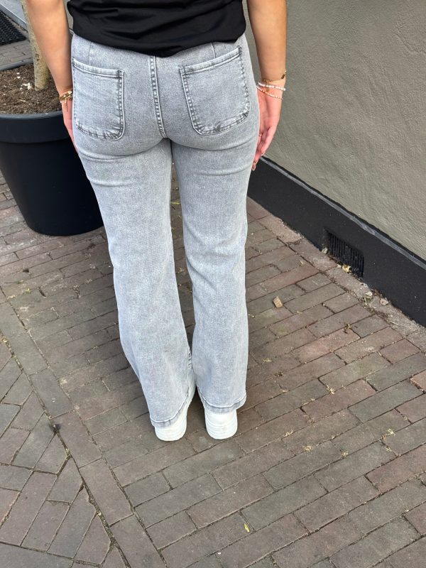 Wide flared jeans Dina grey - Afbeelding 4