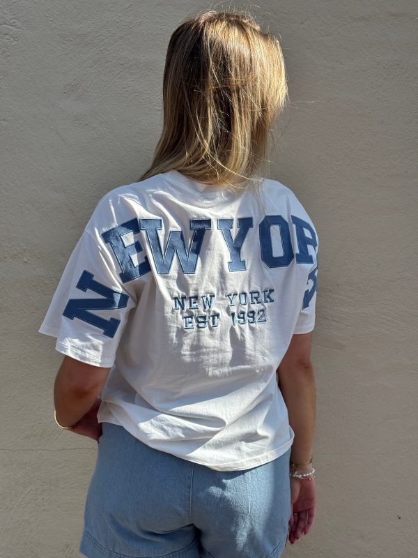 Shirtje New York wit met blauw