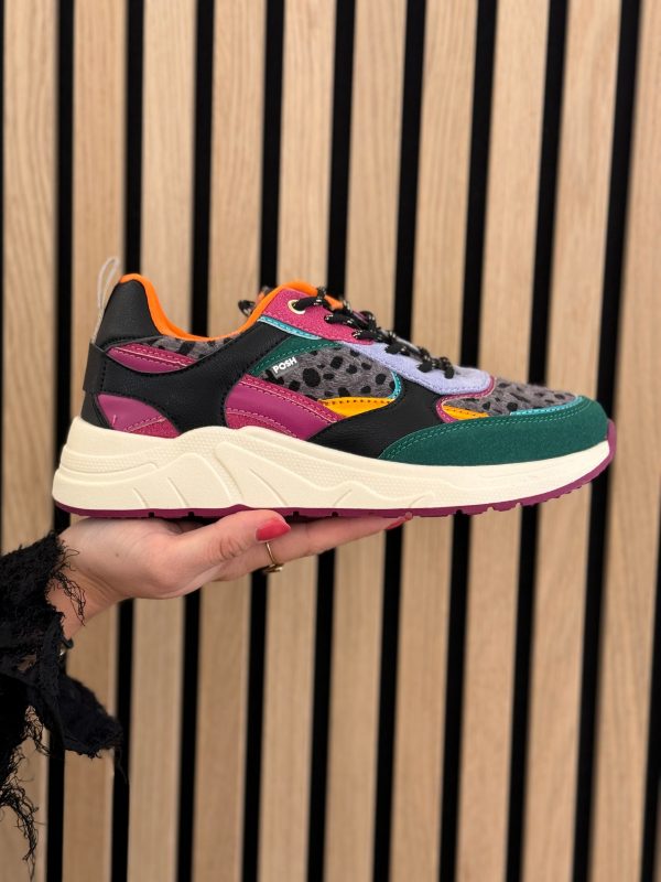 Sneakers golf green/magenta/black
