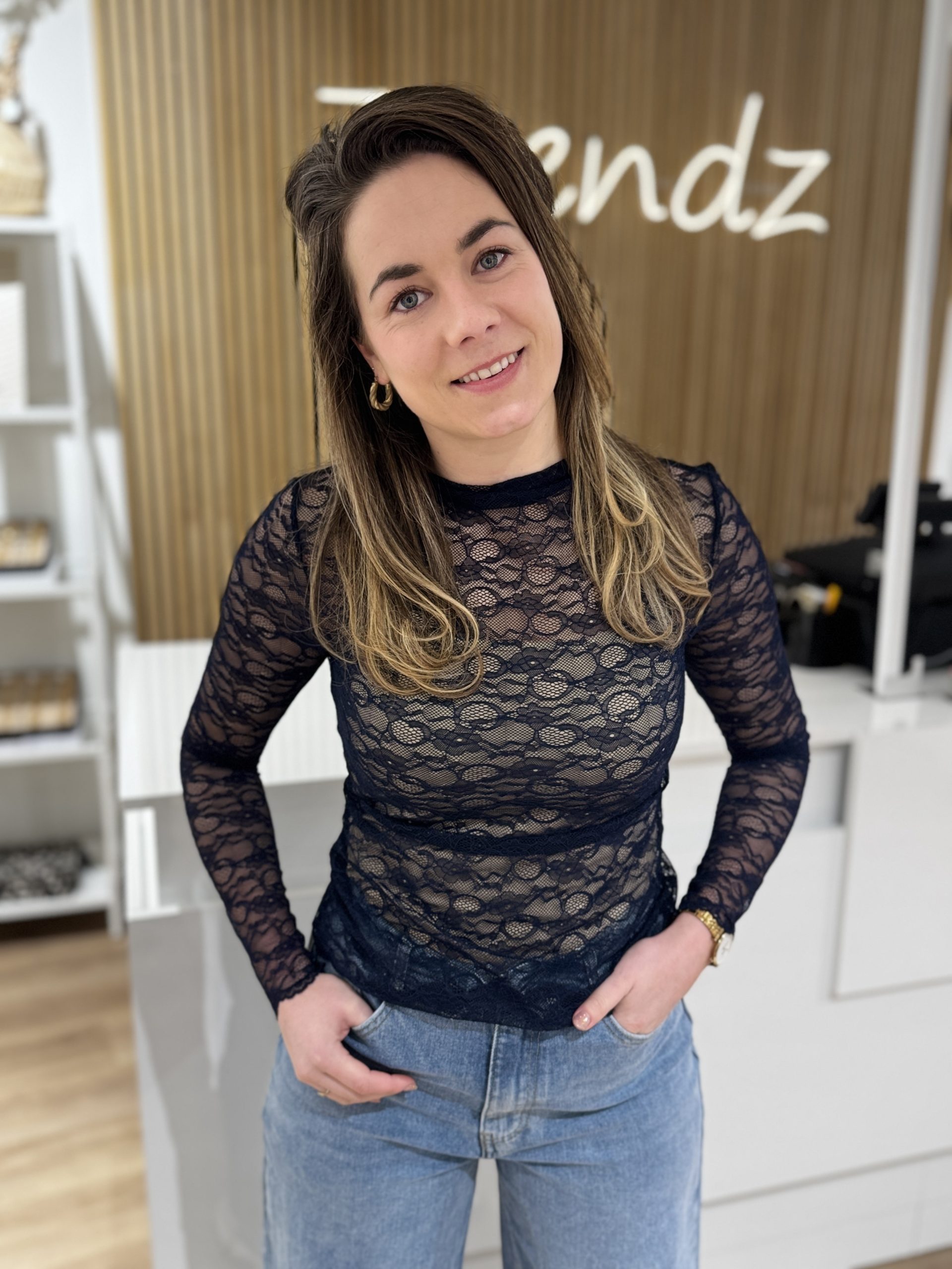 Kanten top Ava navy - Afbeelding 2