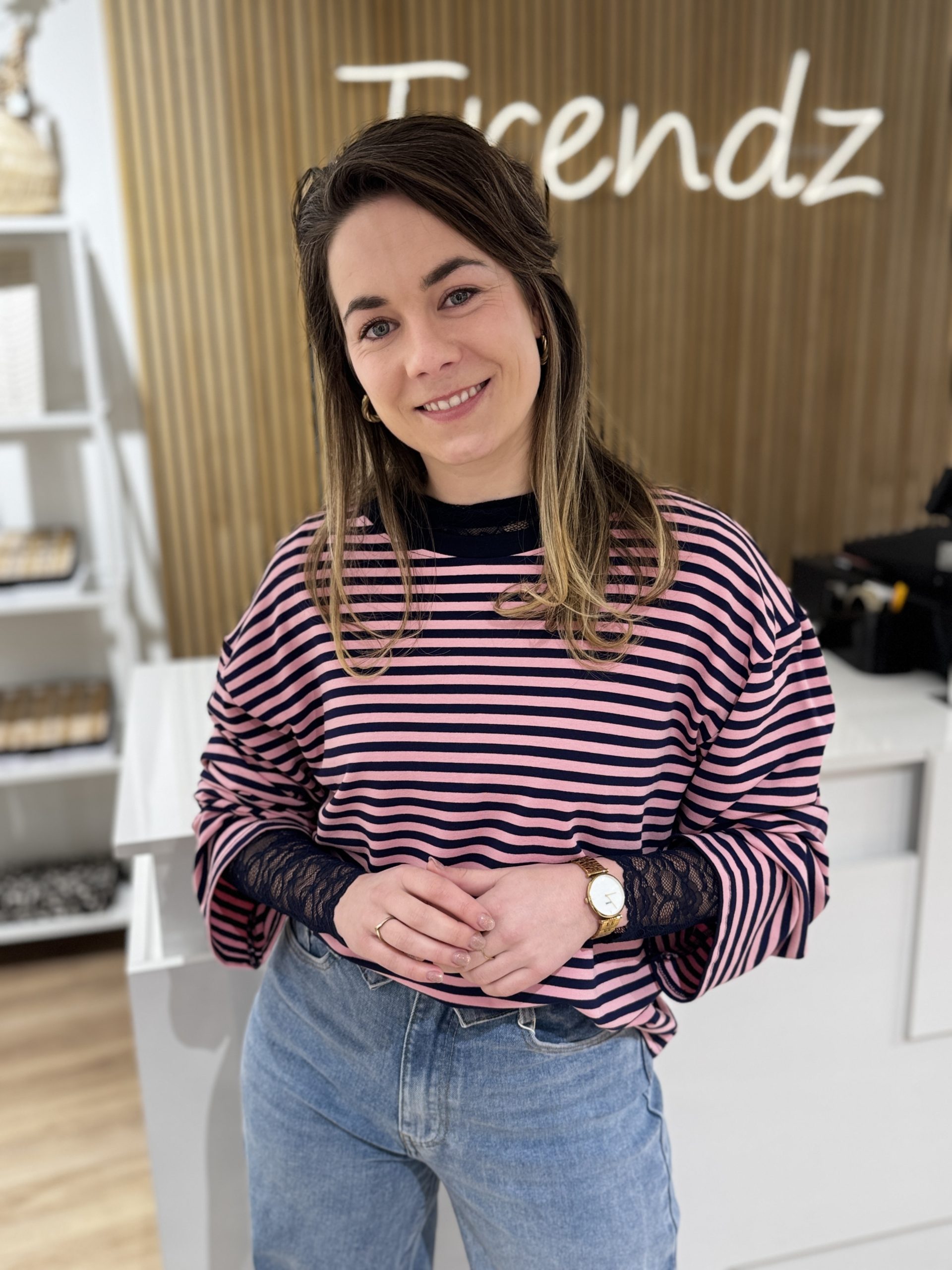 Truitje Demi navy/roze