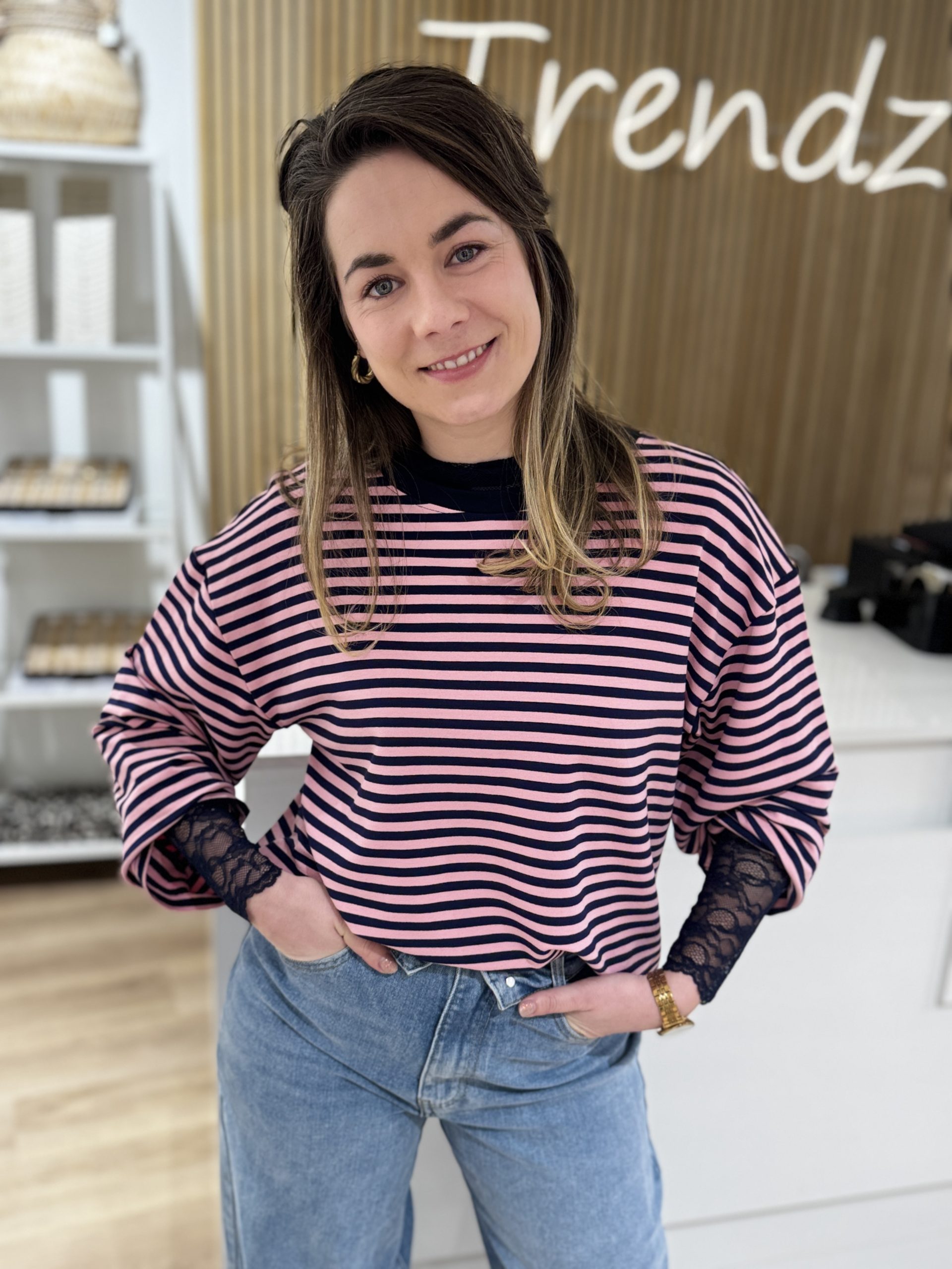 Truitje Demi navy/roze - Afbeelding 4