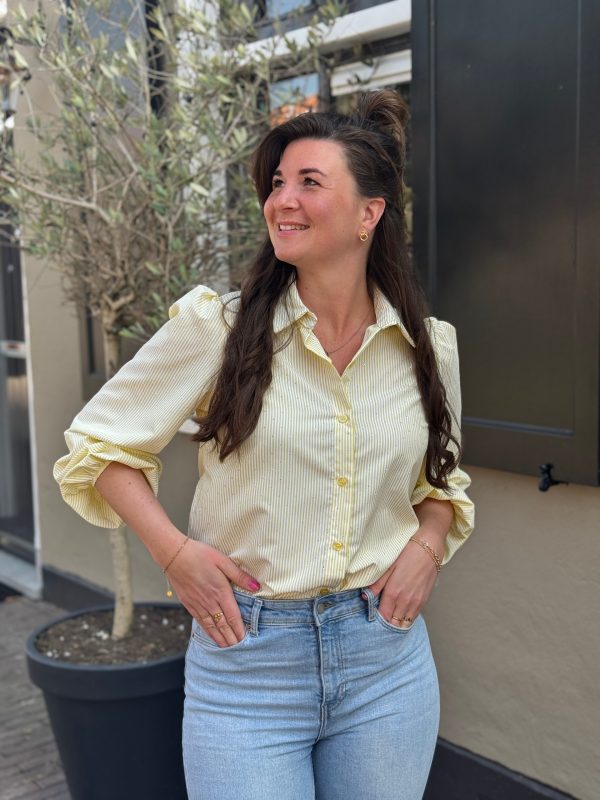 Blouse Bibi geel gestreept - Afbeelding 2