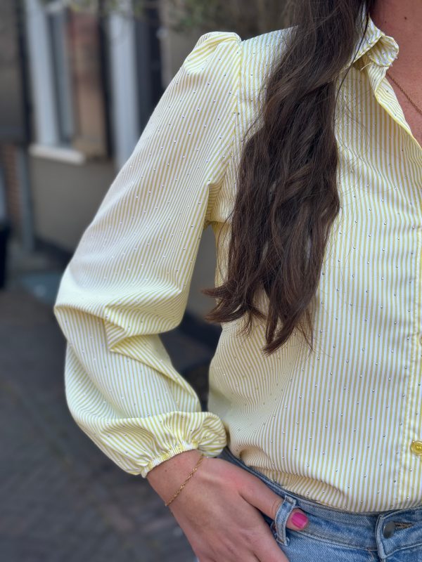 Blouse Bibi geel gestreept - Afbeelding 6