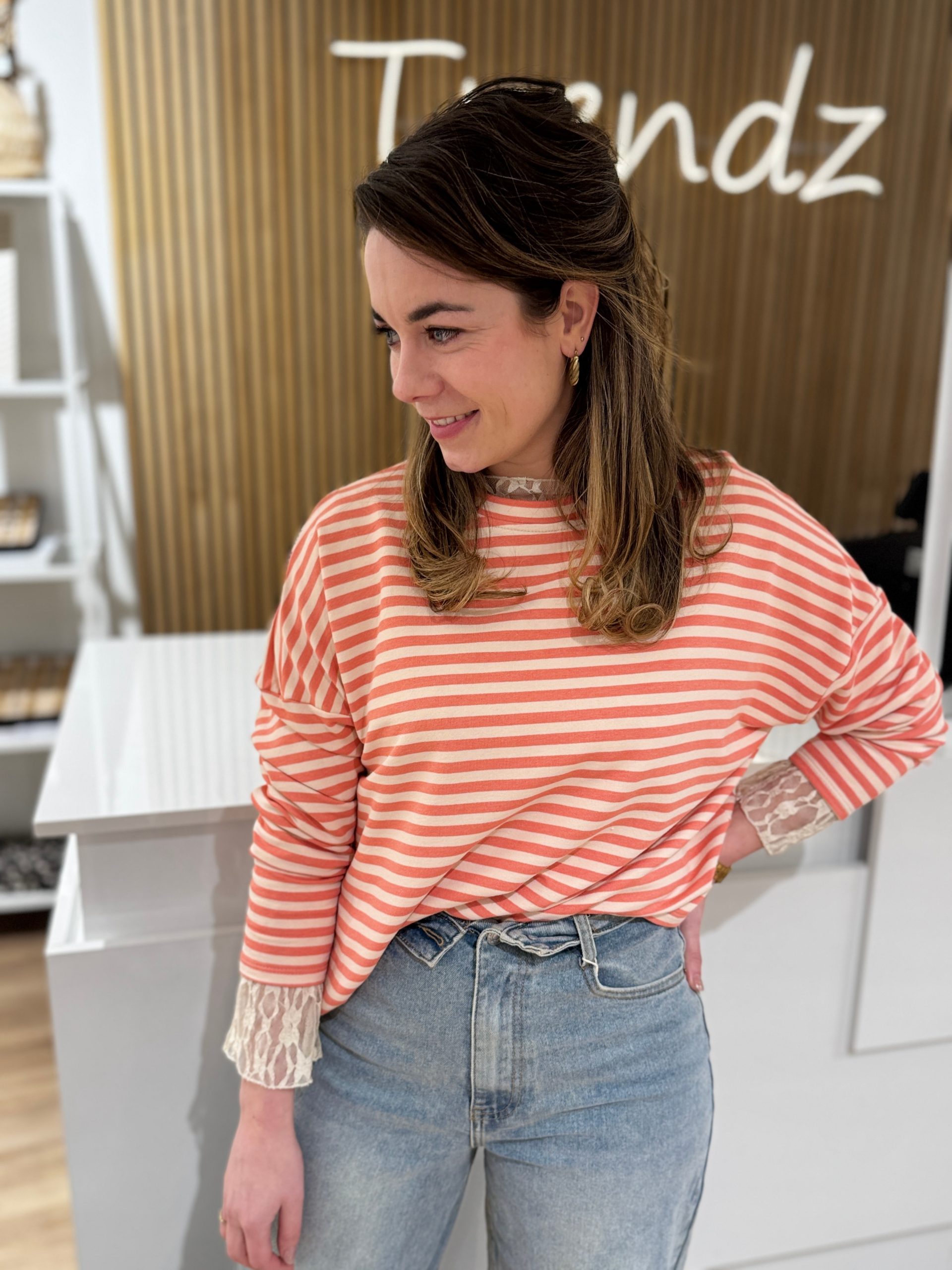 Truitje Demi roze/beige - Afbeelding 4