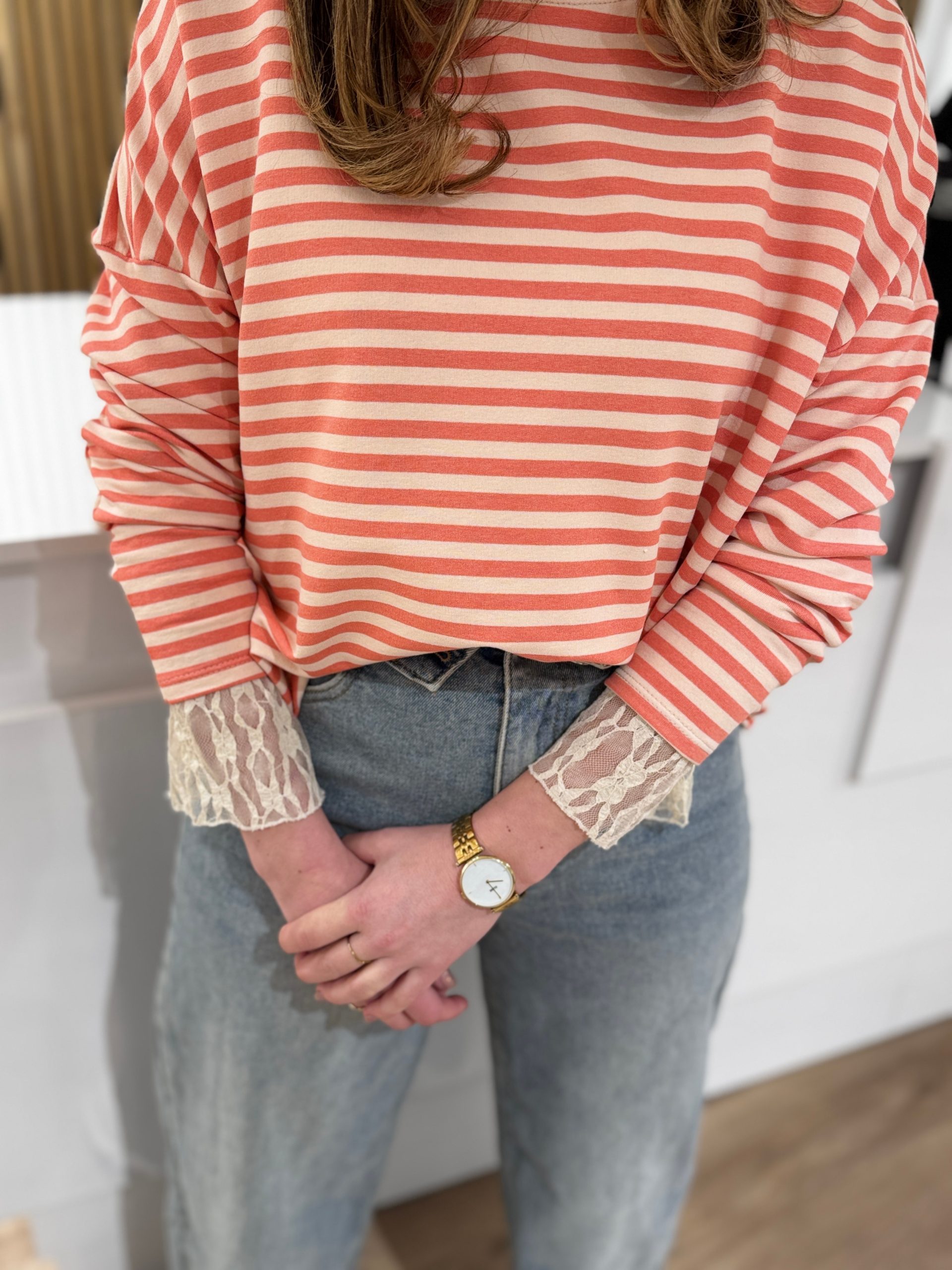 Truitje Demi roze/beige - Afbeelding 5