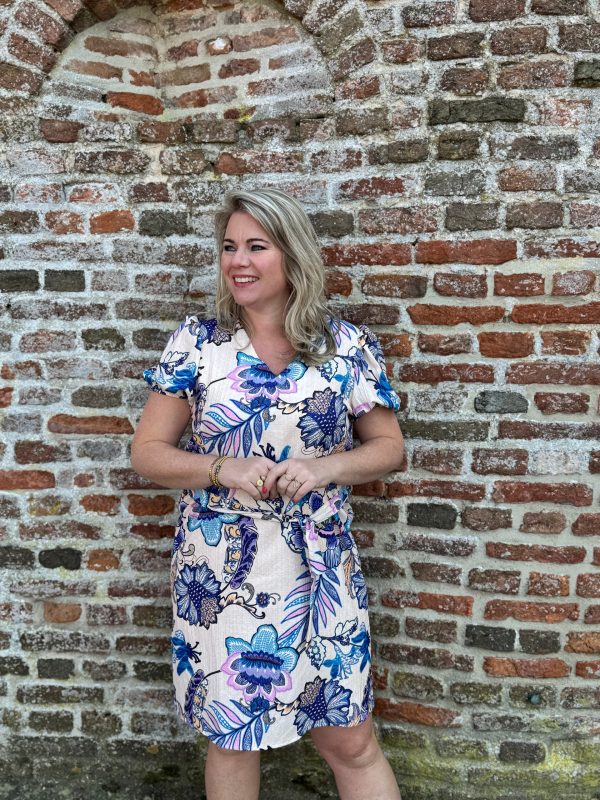 Jurkje Kim flowers kobalt - Afbeelding 4