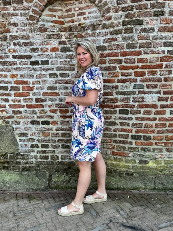 Jurkje Kim flowers kobalt - Afbeelding 2
