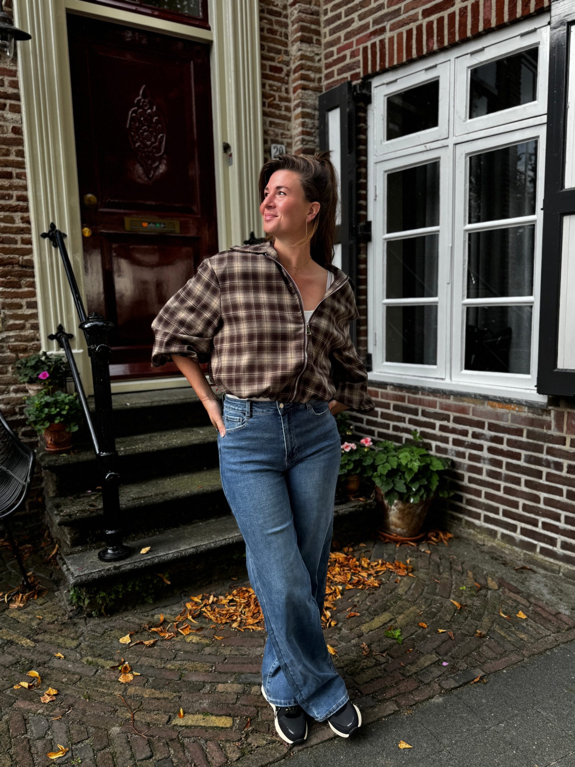 Bomberjasje Lieke choco geruit - Afbeelding 6