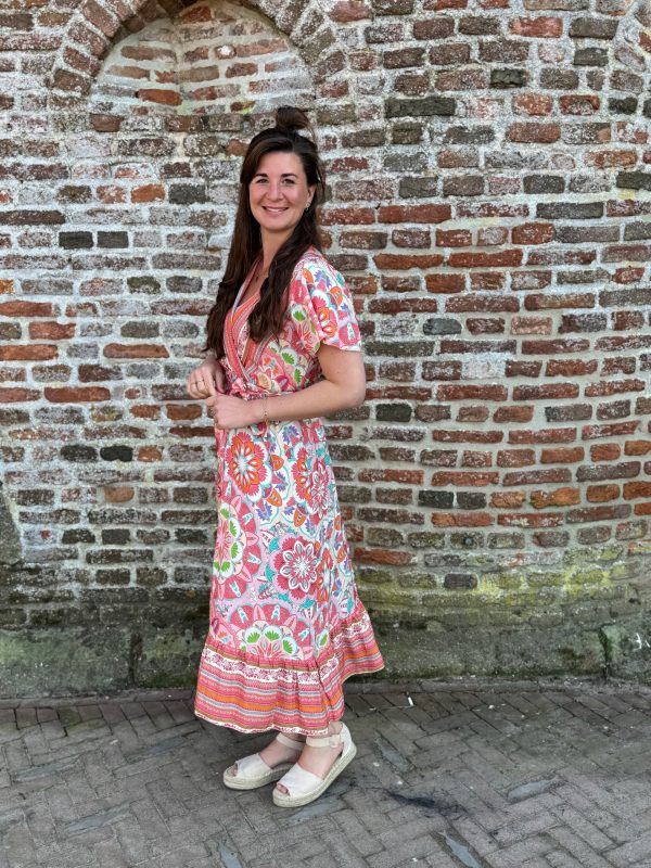 Jurk Jaëlle koraal - Afbeelding 2