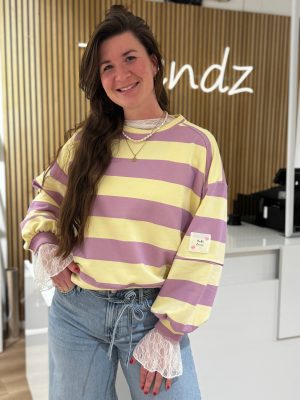 Trui Elize geel/lila