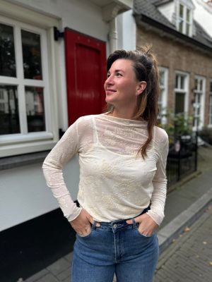 Turtletop Ilse grote bloem off-white