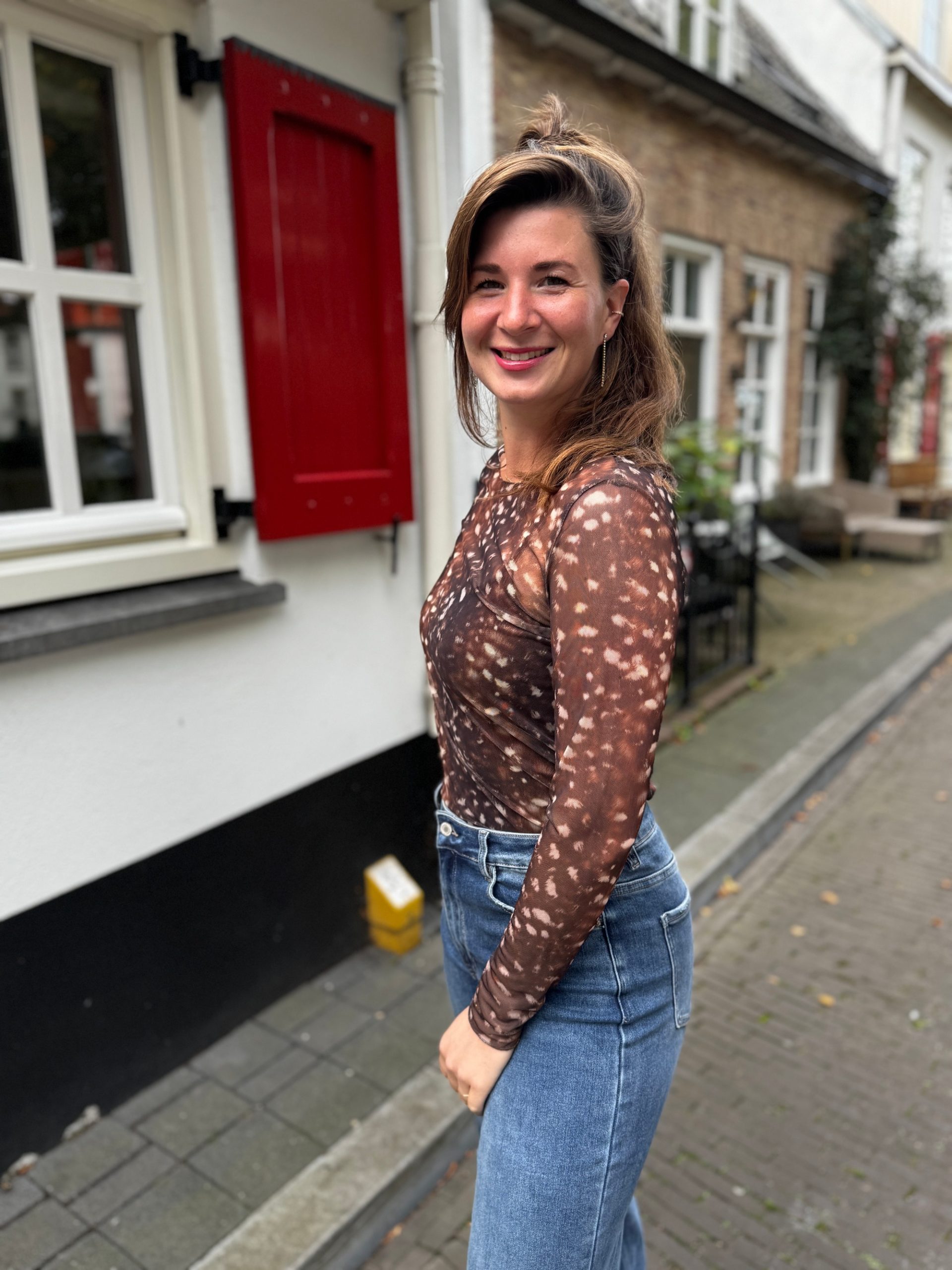 Top Iris bambi print donkerbruin - Afbeelding 5