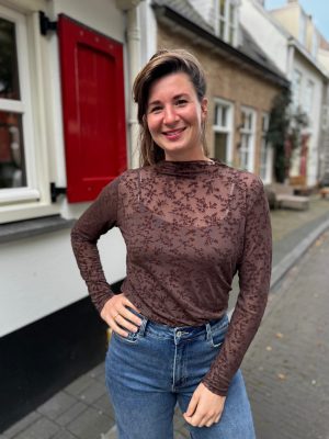 Turtletop Ilse kleine bloem bruin
