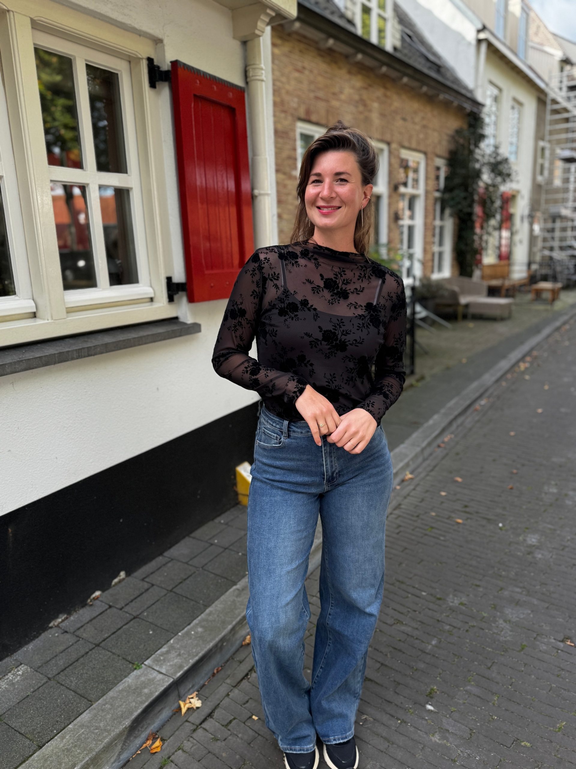 Turtletop Ilse grote bloem zwart - Afbeelding 7