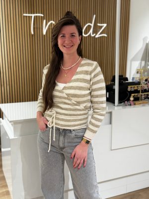 Wikkelvestje Liva taupe/off-white