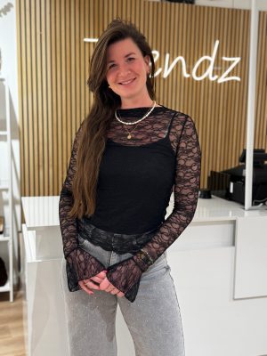 Kanten top Kiki zwart