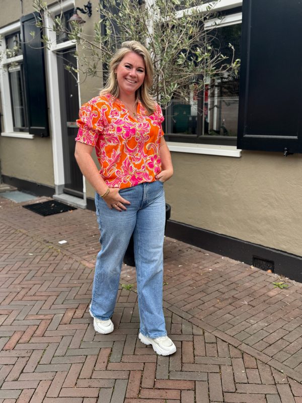 Top Lau oranje/roze - Afbeelding 5