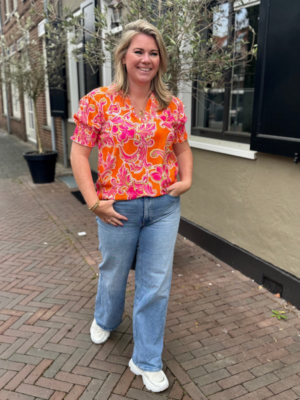 Top Lau oranje/roze - Afbeelding 2