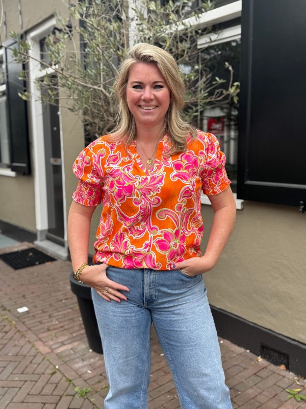 Top Lau oranje/roze - Afbeelding 6