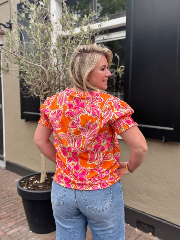 Top Lau oranje/roze - Afbeelding 4