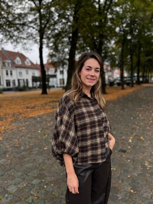Blouse Marlon bruin geruit
